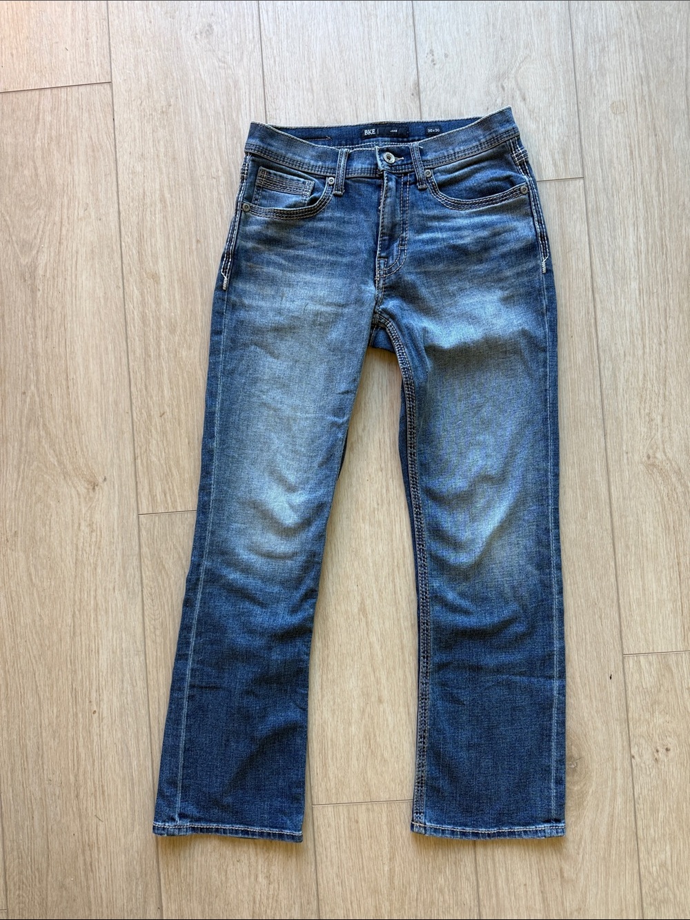 BKE Men's Jake Blue Washed Bootcut Jeans 30x30